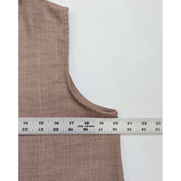 Lagenlook Tan Linen Blend Sleeveless Summer Dress Size 4-6 - Picture 8 of 10